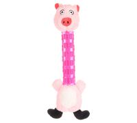 Flamingo Dog Toy Necki Pig Pink 38x15x7cm Squeaker Plush