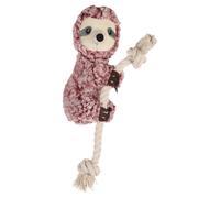 Flamingo Dog Toy Sloth With Rope 12.5X9X30 Cm Old Pink Squeaker