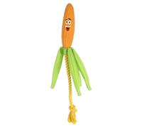 Flamingo Dog Toy Xibor Corn With Rope Squeaker 17X4.5X46Cm Orange