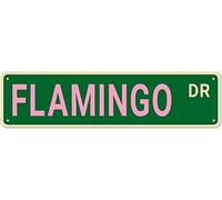 Flamingo Dr Street Signs, Flamingo Decor Flamingo Bird Sign Flamingo Gift, Funny Wall Decor for Home/Bedroom/Man Cave, Quality Metal Signs 16x4 Inch