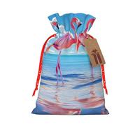 Flamingo Drawstring Gift Bags Reusable Gift Wrapping Pouches For Birthday, Wedding, Party Favours & Festive Presents