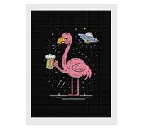 Flamingo Drink Beer Funny Diamond Art Kits DIY Painting Diamonds Picture Wall Decor Decoration