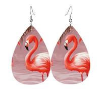 flamingo earring woman earings leather teardrop earring double sided lightweight ear accessories fashion jewelry birthday gift