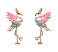Flamingo Earrings for Women Glitter Crystal Pink Flamingo Dangle Earrings Cute Pink Animal Drop Ear-rings Summer Beach Hawaiian Ear Jewelry Accessories Gifts, Acrylic, No Gemstone