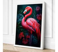 Flamingo Elegance Tropical Canvas Wall Art Print 36x24 Inch