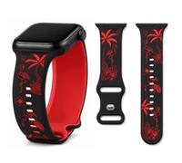 Flamingo Engraved Two-Tone Cute Silicone Band Compatible with Apple Watch Band for Women Men 38mm 40mm 41mm 42mm 44mm 45mm 46mm 49mm Cute Ocean Animal Sport Wristband for iWatch Series 11 10 9 8 7 6 5