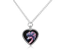 Flamingo Fashion Urn Necklace for Ashes Pet Dog Cat Cremation Jewellery Alloy Memorial Keepsake Pendant