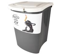 Flamingo Feed Barrel Pria Gray/Light Gray - Dog Food Storage With Wheels
