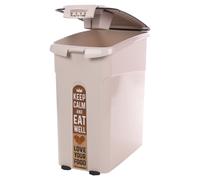 Flamingo Feed Bin Kody Beige Rectangular For Cats With Scoop And Wheels