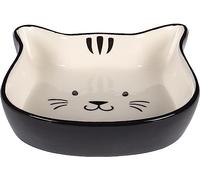 Flamingo FEEDING AND DRINKING BOWL CAT FOFA CERAMIC BLACK-WHITE HEAD 250ML 13,5x13x3,5CM