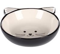 Flamingo FEEDING AND DRINKING BOWL CAT KAJO CERAMIC BLACK-WHITE ROUND 280ML 13x4CM