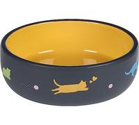 Flamingo FEEDING AND DRINKING BOWL CAT RANI CERAMIC YELLOW ROUND 380ML 13,5x4,5CM