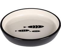 Flamingo FEEDING AND DRINKING BOWL CAT SARDI CERAMIC BLACK-WHITE ROUND 250ML 15,5x3CM