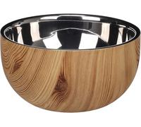 Flamingo FEEDING AND DRINKING BOWL OASE ROUND WOOD GRAIN 15,5x8CM 700ML