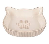Flamingo FEEDING BOWL CAT MYLO CERAMIC CAT FACE BEIGE-WHITE 220ML 12,5CM