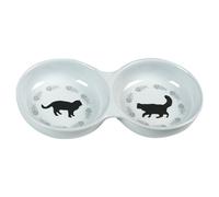 Flamingo Feeding Bowl Cats Double Bowl Ceramic For Cats 23X11.5X3.5 Cm