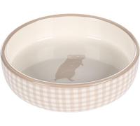 Flamingo FEEDING BOWL GUINEA PIG MYLO CERAMIC BEIGE-WHITE ROUND 200ML 12x3,5CM