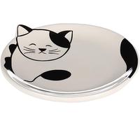 Flamingo FEEDING DISH CAT RAVI CERAMIC BLACK-WHITE ROUND 80ML 13,5x2CM
