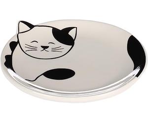 Flamingo FEEDING DISH CAT RAVI CERAMIC BLACK-WHITE ROUND 80ML 13,5x2CM