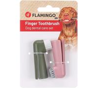 Flamingo FINGER TOOTHBRUSH SET DENTES PINK/GREEN 1,7x2,5x6CM
