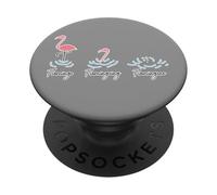 Flamingo Flamingoing Flamingone Funny Pun Dad Joke Humor PopSockets Adhesive PopGrip