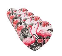 Flamingo Floral Printed Car Air Freshener Cards for Women Men 4 Pack Cute Car Accessories Long Lasting Scent Car Diffuser Hanging Auto Aromatherapy Tablets Car Fresheners Gifts