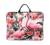 Flamingo Floral Printed Laptop Case Sleeve 14 inch Shockproof Protective Notebook Case Travel Laptop Bag with Handle Waterproof Computer Cover Briefcase Handbags for Men Women