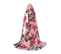 Flamingo Floral Printed Print Hooded Cloak Teens Kids Adults Halloween Gothic Variety Carnival Cosplay Costume