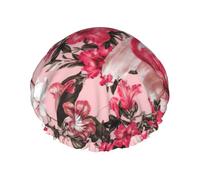 Flamingo Floral Printed Print Soft Shower Cap for Women Men Reusable hat Lightweight hat and Bath Hair Cap