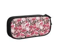 Flamingo Floral Printed Print Stationery Bag Lightweight Pen Pouch School College Office Travel Boys Girls Adults