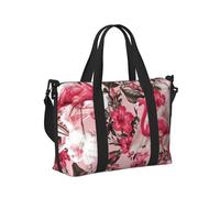 Flamingo Floral Printed Print Travel Hand Bag for Women Men Lightweight Foldable for Weekend Trips Gym Vacation