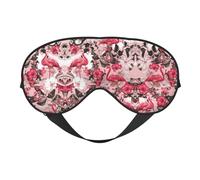 Flamingo Floral Printed Printing Reversible Design Sleep Mask, Ideal for Camping, Meditation & Shifts, Snug Fit,No Light Leakage