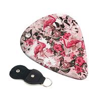 Flamingo Floral Printed Set Of 6 Guitar Plectrums For Acoustic Guitar, Electric Guitar, Bass, Ukulele - Thin, Medium And Thick.