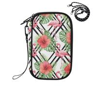 Flamingo Flower Passport Holder for Travel Passport Wallet Organizer