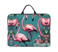 Flamingo Flowers 14 Inches Laptop Sleeve Compatible Protective Case With Zipper Classic Portable Handle