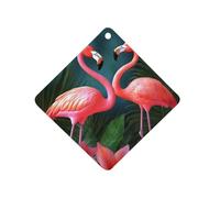 Flamingo Flowers_75091506 Car Air Freshener Hanging, Long Lasting Scented Car Aromatherapy Tablets, Rhombus Fragrance Scented Cards for Vehicles, Bedroom, Wardrobe Black-style