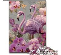 Flamingo Flowers Adult Jigsaw Puzzles 1000 Pieces, Challenging To Complete But Fun And Humorous Birthday Present, Gifts, Wall Art (26x38cm)