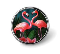 Flamingo Flowers Badge Holder Exquisite Round Badge with Picture Pin DIY Button Badges Personalized Metal Button Pin Fashion Brooch Crafts Gifts Clothes Decorative Pins