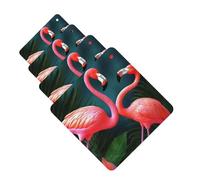Flamingo Flowers Car Air Freshener Cards for Women Men 4 Pack Cute Car Accessories Long Lasting Scent Car Diffuser Hanging Auto Aromatherapy Tablets Car Fresheners Gifts