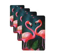 Flamingo Flowers Car Air Freshener Cards for Women Men 4 Pack Cute Car Accessories Long Lasting Scent Car Diffuser Hanging Auto Aromatherapy Tablets Car Fresheners Gifts