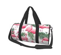 Flamingo Flowers Duffle Bag With Shoes Compartment And Adjustable Strap,Foldable Travel Duffel Bags For Men Women,Waterproof Duffel Bags, Black, One Size