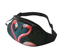 Flamingo Flowers Fanny Pack for Men Women, Waterproof Sports Waist Bag Fashion Belt Bag Crossbody Bags Hip Bum Bag with Adjustable Strap Large Sling Bag Purse for Travel Hiking