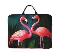 Flamingo Flowers Laptop Case Sleeve 14 inch Shockproof Protective Notebook Case Travel Laptop Bag with Handle Waterproof Computer Cover Briefcase Handbags for Men Women