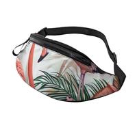 Flamingo Flowers Printed Fanny Pack for Men Women Crossbody Waist Bag Pack Bum Bag with Adjustable Strap for Hiking Running Travel Cycling