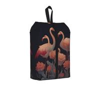 Flamingo Flowers Printed Travel Shoe Storage Bag Waterproof Jacquard Fabric is Lightweight, with Strong Handle and Central Zipper.