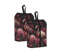 Flamingo Flowers Printed Travel Shoe Storage Bag Waterproof Jacquard Fabric is Lightweight, with Strong Handle and Central Zipper.