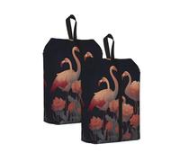 Flamingo Flowers Printed Travel Shoe Storage Bag Waterproof Jacquard Fabric is Lightweight, with Strong Handle and Central Zipper.