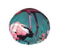 Flamingo Flowers shower caps with a double layer of, hold your hair well whether using them while showering or taking bath.