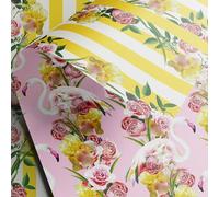 Flamingo & Flowers wrapping paper | 3 Premium gift wrap Sheets Printed in the UK and fully recyclable | delivered in tube (not folded) | luxury 110gsm 50 x 70cm double sided giftwrap