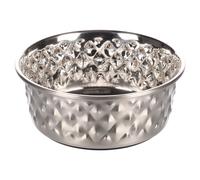 Flamingo Food And Water Bowl Round Silver Stainless Steel Antislip